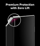 Galaxy Z Fold 7 Screen Protector | Dual Easy Pro Film (2 Pack) - Close-up of a phone corner with a highlighted edge showing a secure, lift-free film fit.