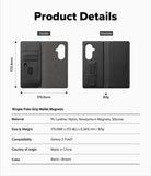 Galaxy Z Fold 7 Cover | Folio Grip Wallet Magnetic - Technical diagram showing inside and outside views with dimensions.