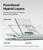 Galaxy Z Fold 7 Case | Fusion - Exploded view of a clear hybrid phone case showing soft TPU and hard PC layers.
