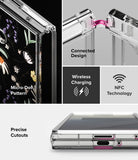 Galaxy Z Fold 7 Case | Fusion Design - Clear case features, micro-dot pattern, hinge protection, wireless charging, and precise cutouts.