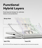 Galaxy Z Fold 7 Case | Fusion Design - Exploded view of a hybrid phone case showing soft TPU and hard PC layers.