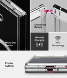Galaxy Z Fold 7 Case | Fusion Magnetic - Clear case features, micro-dot pattern, hinge design, wireless charging, and cutouts.
