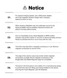 Galaxy Z Fold 7 Case | Fusion Magnetic - A numbered list of six technical notices regarding magnetic case usage.