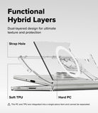 Galaxy Z Fold 7 Case | Fusion Magnetic - Exploded view of a clear hybrid phone case showing TPU and PC layers.