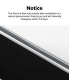 Galaxy Z Fold 7 Screen Protector | Hinge Dual Easy Pro Film (2 Pack) - Text notice about a temporary installation line above a close-up of a phone hinge.