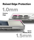 Galaxy Z Fold 7 Case | Slim Magnetic - Close-up of phone case highlighting 1.0mm camera and 1.5mm display raised edges.