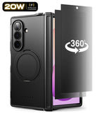 [Bundle] Galaxy Z Fold 8 Ultra | Alles + 360° Privacy - Black Ringke protective case for a foldable smartphone, shown with a transparent screen protector overlay and a 360-degree rotation graphic in the top left corner.