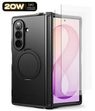 [Bundle] Galaxy Z Fold 8 Ultra | Alles + Screen Protectors - Black Ringke protective case for a foldable smartphone, shown with a clear tempered glass screen protector partially covering the front display.