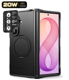 [Bundle] Galaxy Z Fold 8 Ultra | Alles + Camera Protectors - Black Ringke protective case for a folding smartphone, shown open with the phone inside and a separate camera lens protector sticker displayed in the upper left corner on a white background.