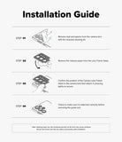 Galaxy Z Fold 8 Camera Protector | Camera Lens Frame Glass (2 Pack) - Four-step illustrated guide for installing a camera lens protector.