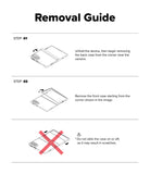 Galaxy Z Fold 8 | Fusion Air Flap Magnetic - A removal guide diagram with three labeled steps showing how to detach a phone case. The top header reads 'Removal Guide.