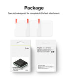 Galaxy Z Flip 5 Screen Protector | Cover Display Glass - Galaxy Z Flip 5 Screen Protector - Three clear screen protectors above two white product boxes for Galaxy Z Flip 5.