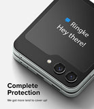Galaxy Z Flip 5 Screen Protector | Cover Display Glass - Galaxy Z Flip 5 Screen Protector - Glass cover applied to the Galaxy Z Flip 5 outer display with camera cutouts.