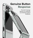 Galaxy Z Flip 5 Case | Slim - A clear, slim-fit case on a Galaxy Z Flip 5 showing precise button cutouts and design.