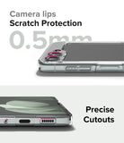 Galaxy Z Flip 5 Case | Slim - Clear phone case showing 0.5mm camera lens protection and precise port cutouts.