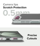 Galaxy Z Flip 5 Case | Slim - Close-ups of phone case showing 0.5mm raised camera lips and precise port cutouts.