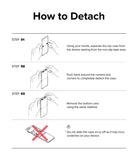 Galaxy Z Flip 5 Case | Slim Color - Three-step instructional diagram showing how to safely detach the phone case.