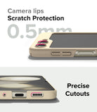Galaxy Z Flip 5 Case | Slim Color - Beige phone case showing 0.5mm camera protection lips and precise port cutouts.