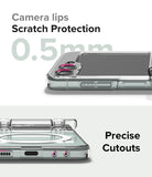 Galaxy Z Flip 5 Case | Slim Hinge Magnetic - Close-up of phone case showing 0.5mm camera lips and precise port cutouts.