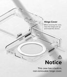 Galaxy Z Flip 5 Case | Slim Hinge Magnetic - Clear phone case with magnetic ring and instructions for hinge installation.