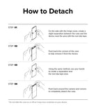 Galaxy Z Flip 5 Case | Slim Hinge - Clear - Four-step illustrated guide showing how to detach the phone case.