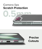 Galaxy Z Flip 5 Case | Slim Magnetic - Close-up of phone case showing 0.5mm camera protection lips and precise port cutouts.