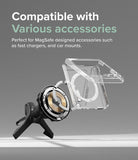 Galaxy Z Flip 5 Case | Slim Magnetic - Clear phone case magnetically attaching to a black car mount charger.