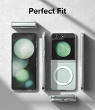 Galaxy Z Flip 5 Case | Slim Magnetic - Clear magnetic case on a Galaxy Z Flip 5 shown from multiple angles.
