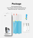 Galaxy Z Flip 7 FE | 3-in-1 Protector - Screen protector kit with internal films, outer glass, hinge films, and cleaning kits.