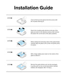 Galaxy Z Flip 7 FE Screen Protector | Cover Display Glass (2 Pack) - Five-step illustrated guide for installing a foldable phone screen protector.