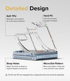 Galaxy Z Flip 7 FE Case | Fusion Design - Exploded view of a floral phone case highlighting TPU, PC, and strap features.