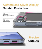 Galaxy Z Flip 7 FE Case | Fusion Design - Close-up of phone case showing raised camera and screen bezels and precise port cutouts.