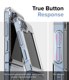 Galaxy Z Flip 7 FE Case | Fusion Magnetic - Clear phone case showing detailed button cutouts for tactile response.