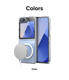 Galaxy Z Flip 7 FE Case | Fusion Magnetic - Clear phone case on a Galaxy Z Flip with a magnetic charger attached.