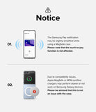 Galaxy Z Flip 7 FE Case | Fusion Magnetic - Infographic explaining Samsung Pay and MagSafe charger compatibility.