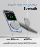 Galaxy Z Flip 7 FE Case | Fusion Magnetic - A clear phone case holding a magnetic charger while another falls away.