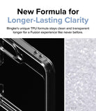Galaxy Z Flip 7 FE Case | Fusion Magnetic - Close-up of a clear phone case corner next to raw TPU material pellets.