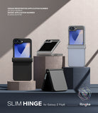 Galaxy Z Flip 6 Case | Slim Hinge - Multiple Galaxy Z Flip 6 phones with slim hinge cases displayed on geometric blocks.