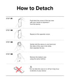 Galaxy Z Flip 7 FE Case | Slim Hinge Magnetic - Four-step illustrated guide showing how to detach the phone case.