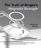 Galaxy Z Flip 7 FE Case | Slim Hinge Magnetic - Exploded view of a clear phone case showing integrated neodymium magnets.