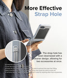 Galaxy Z Flip 7 FE Case | Slim - Person holding a phone with a slim case featuring a dual-accessory strap hole.