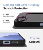 Galaxy Z Flip 7 FE Case | Slim Magnetic - Close-up of phone case showing raised camera and screen bezels and precise port cutouts.