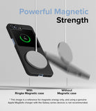 Galaxy Z Flip 7 FE Case | Slim Magnetic - A magnetic charger sticks to a phone case while falling off a bare phone.