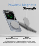 Galaxy Z Flip 7 FE Case | Slim Magnetic - A magnetic charger attached to a phone case versus falling off without one.