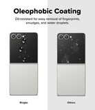 Galaxy Z Flip 7 Screen Protector | 3-in-1 Protector Pro - Comparison showing Ringke's clean, water-repellent surface versus a smudged, marked screen.