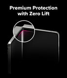 Galaxy Z Flip 7 Screen Protector | 3-in-1 Protector Pro - Close-up of a folded phone screen edge with a highlighted, seamless protector fit.