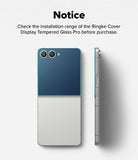 Galaxy Z Flip 7 Screen Protector | Cover Display Tempered Glass Pro (2 Pack) - Diagram showing the installation area of the cover display glass on a folded phone.