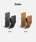 Galaxy Z Flip 7 Cover | Folio Grip Wallet Magnetic - Black and brown magnetic folio wallet cases for Galaxy Z Flip 7.