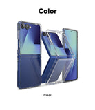 Galaxy Z Flip 7 Clear | Fusion - Two blue Galaxy Z Flip 7 phones in clear protective cases, one folded and one open.