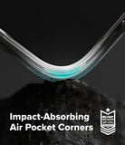 Galaxy Z Flip 7 Case | Fusion Design - Galaxy Z Flip 7 Case - Close-up of a phone case corner with an air pocket resting on a rock, highlighting impact protection.